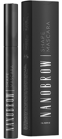 Mascara forme Nanobrow : Un petit tube de mascara avec une brosse de précision pour façonner et définir les sourcils.